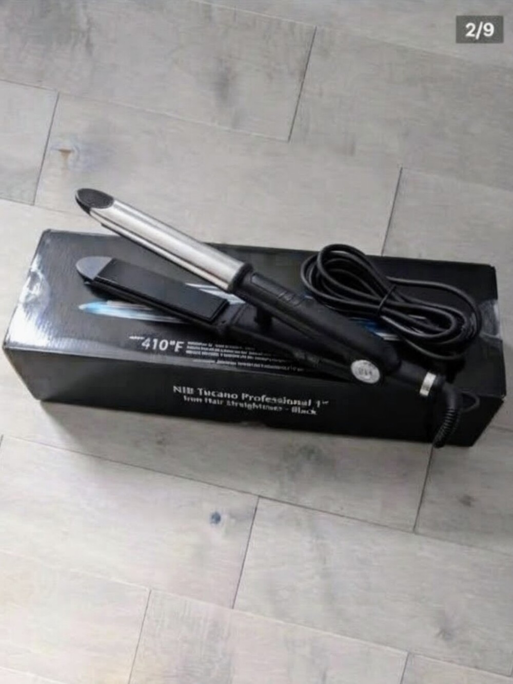 NIB Tucano Professional 1” Titanium Flat Iron Hair Straightener - Black